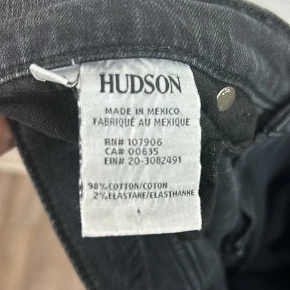 Hudson Luxe Crop Riley Relaxed color virt Straight Black Jeans 29 - Picture 8 of 9